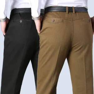 Mens Trousers Business Casual Pants Autumn Spring Dress Straight Pants Black Suit Pants Loose Formal Dress Pants